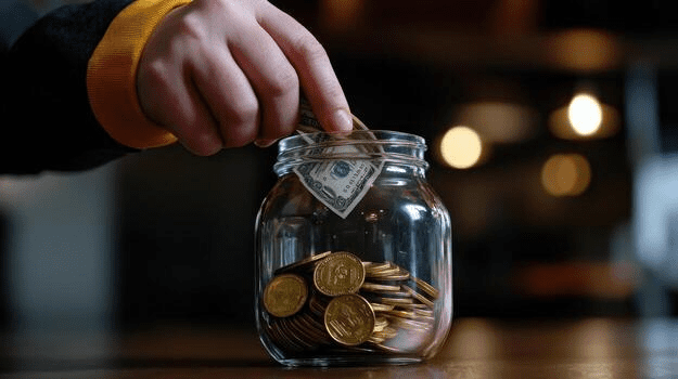 person learning how to save money by setting aside cash